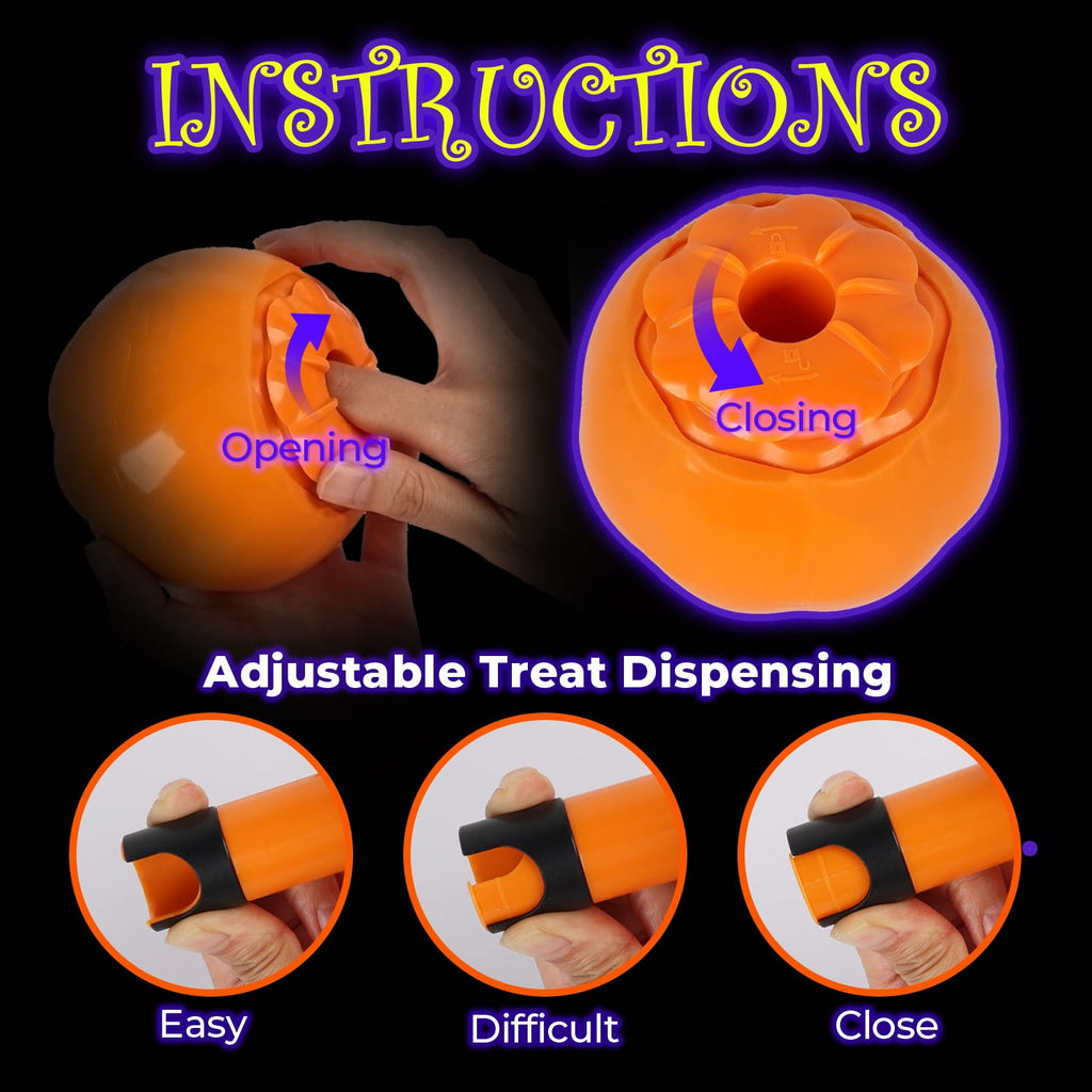 All For Paws Halloween 4-Pack Dog Toy Set - Gift Box Includes Dog Lick Mat, Puppy Squeaky Firehose Toy, Latex Dog Chew Toy & Dog Treat Dispenser