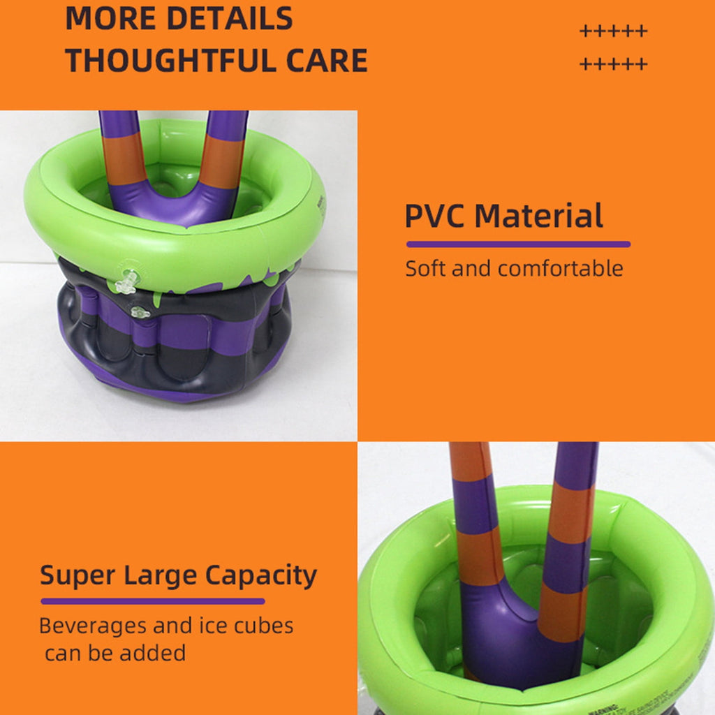 ShaoXinWan Halloween Inflatable Witch Leg Cauldron Cooler, Striped Wizard Leg PVC Ice Beverage Bucket, Themed Party Supply for Backyard, Picnic, Barbecue Layout