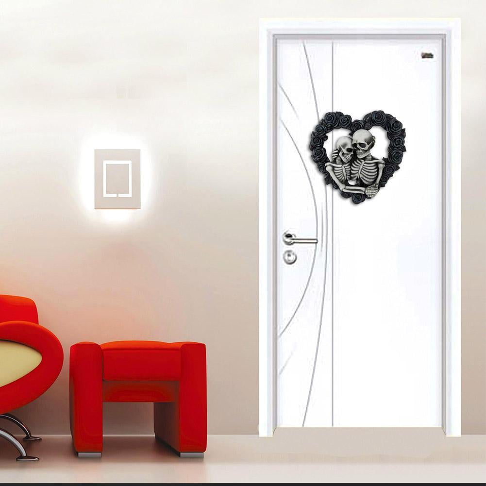 Halloween Gothic Skeleton Wreath House Number Door Skull Wall Decor M0P9