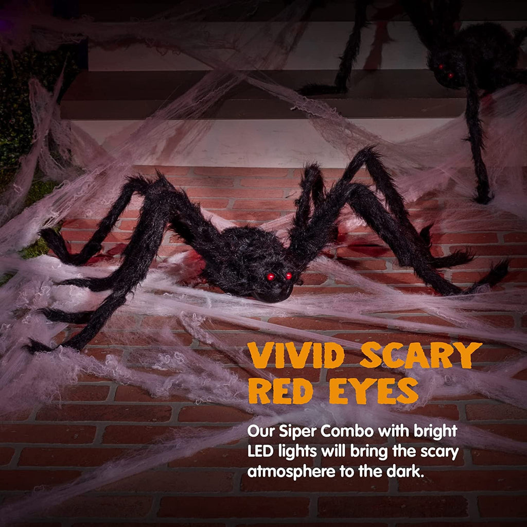 Ayieyill Spider Halloween Decorations Outdoor, 5FT Scary Giant Spider for Halloween Yard Decorations, Haunted House Props, 1pc