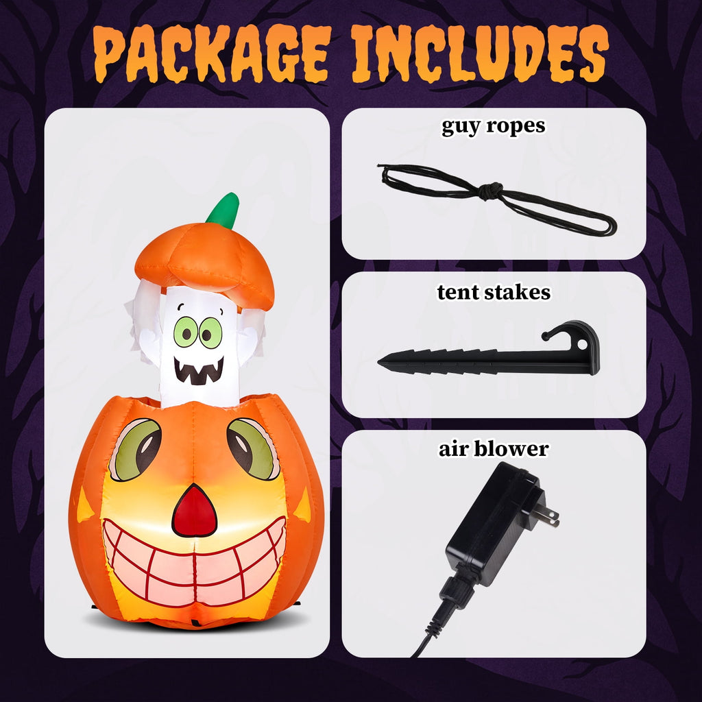 Ktaxon 3' Halloween Inflatables Pumpkins Liftable Ghost Outdoor Halloween Decoration Blow up Decor