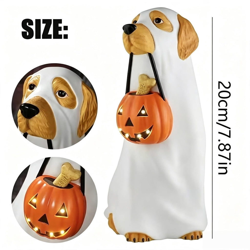 Ghost Bubble Bath LampHalloween Bathroom Decor Gifts Under 20 Bathtub Ghost & Dog Resin Figurine, Warm LED Halloween Tabletop Decor for Bathroom, Bedroom, Kids Room & Fall Home Accent
