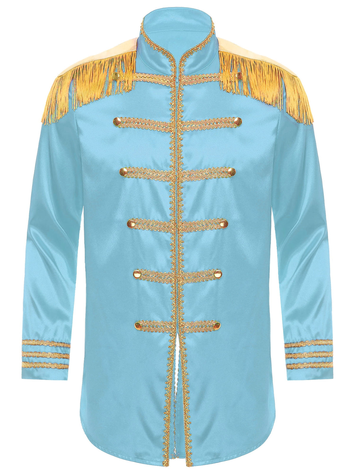 Eandarui Men's Halloween SGT Sergeant Pepper Costume Jacket Fancy Dress Hippie Music Star 1960s Shirt Red S