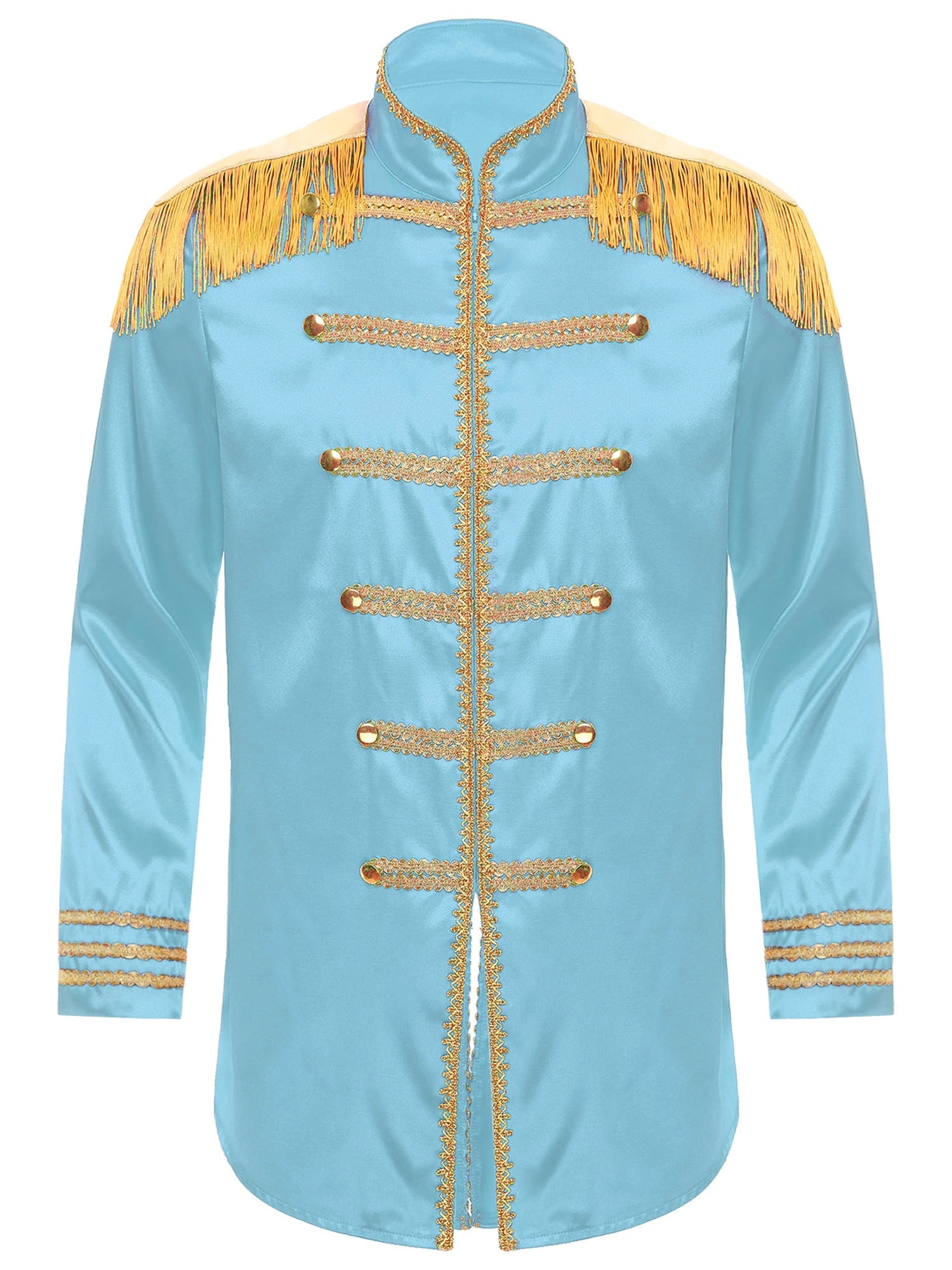 Eandarui Men's Halloween SGT Sergeant Pepper Costume Jacket Fancy Dress Hippie Music Star 1960s Shirt Red M