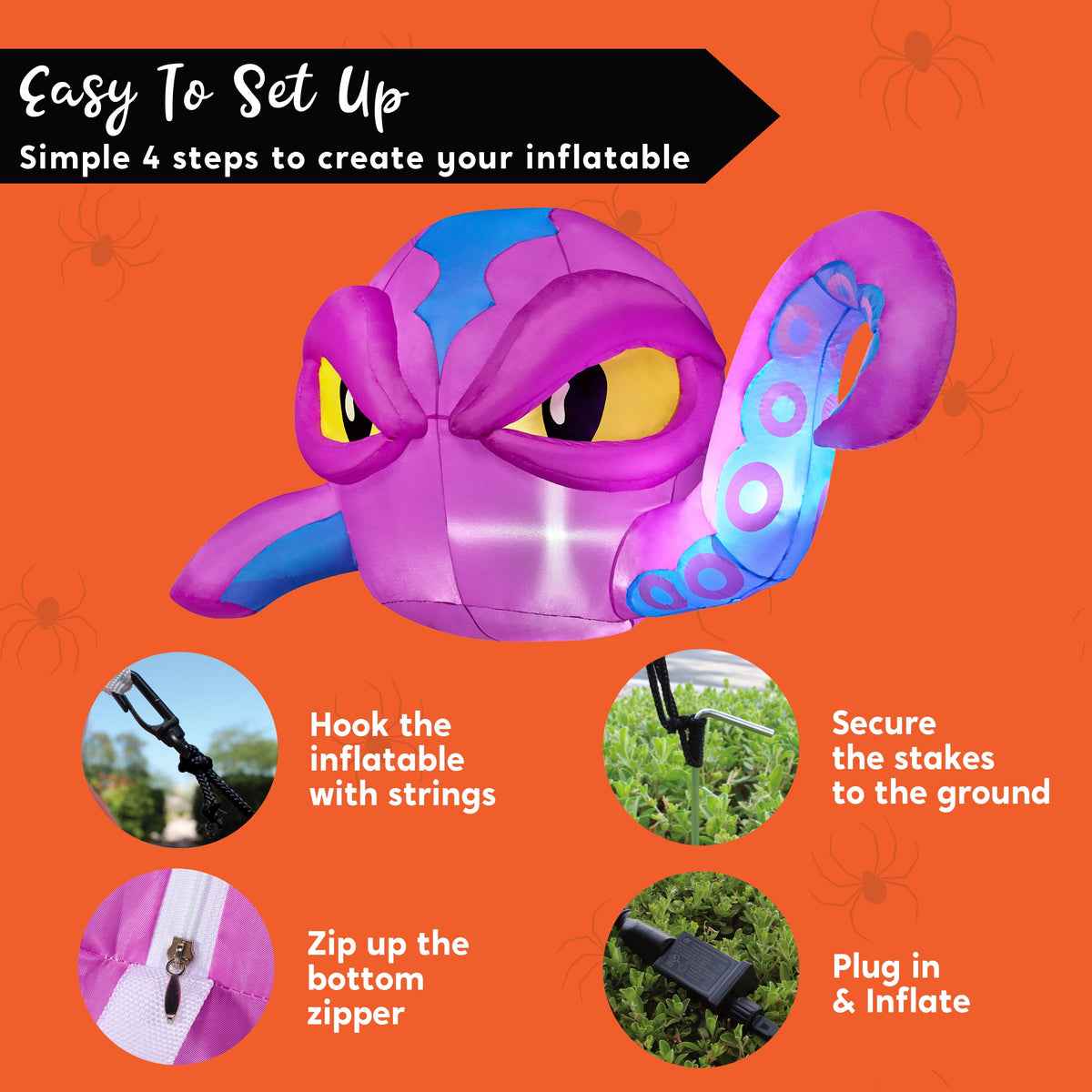 Joyfy 4.5 FT Halloween Inflatable Decorations Outdoor Scary Flying Ghost Broke Out from Window with Built-in LED Blow Up Inflatable for Window Decoration Yard Garden Lawn Decor