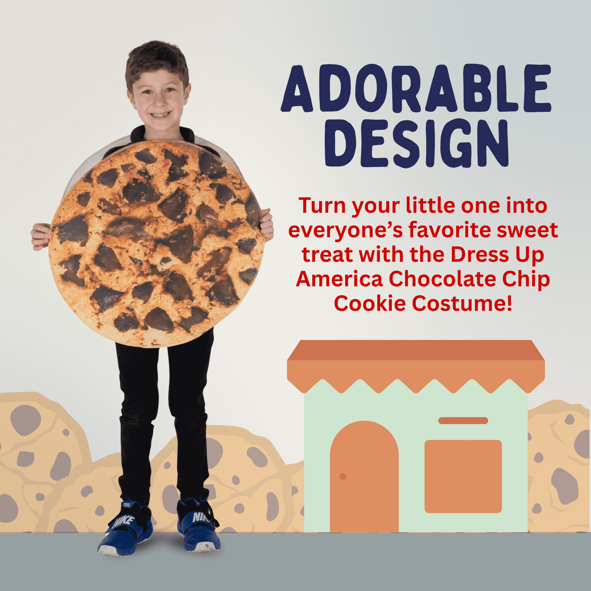 Dress Up America Chocolate Chip Cookie Men's Halloween Fancy-Dress Costume for Adult, One Size