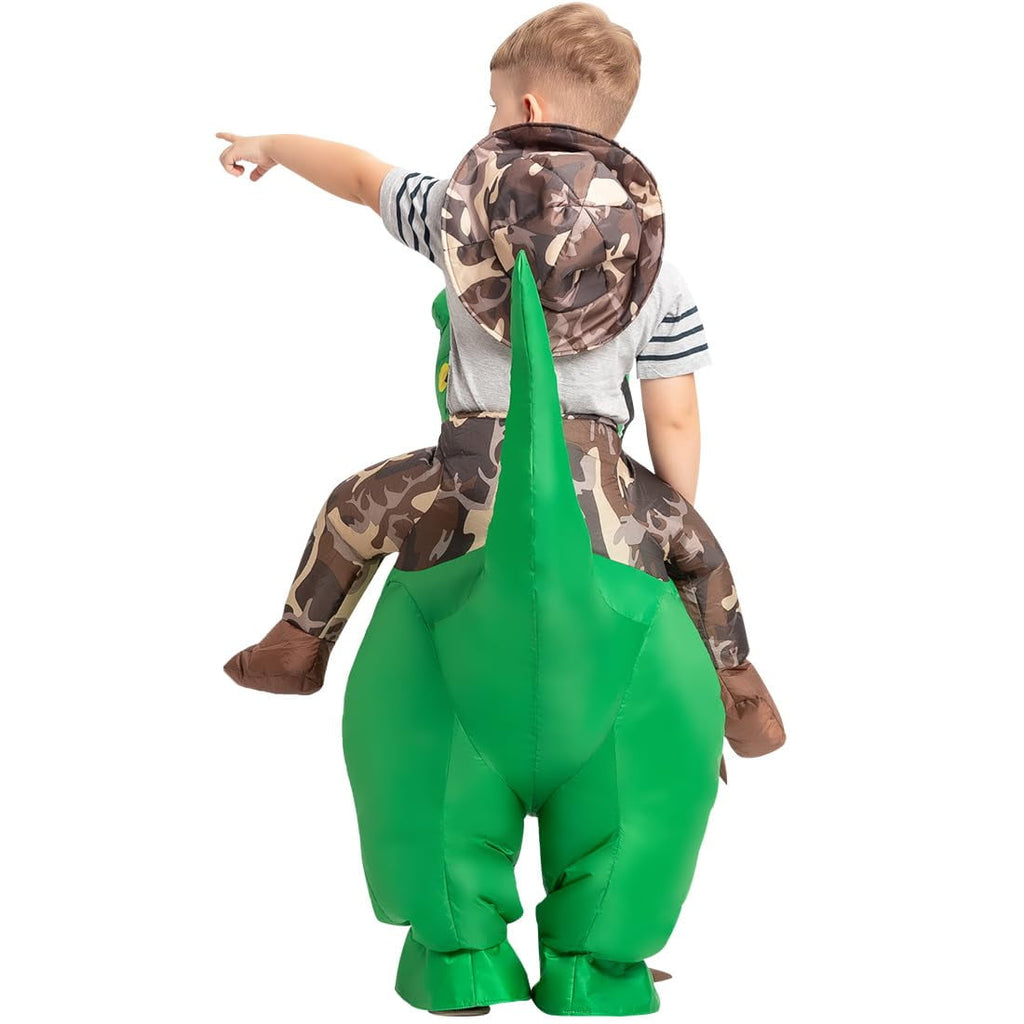 GOOSH 48 inch Inflatable Dinosaur Costume for Kids, Kids Halloween Costume for Unisex Boys Girls, Funny Blow Up Costumes for Halloween Party Cosplay