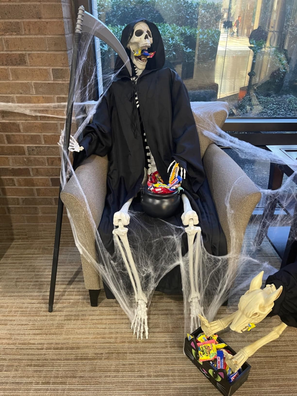 AGCAN 4 Packs Posable Halloween Hanging Skeleton Decoration, 16 Inch Halloween Decorations with Movable Joints for Graveyard Haunted House Props Decor Indoor Outdoor