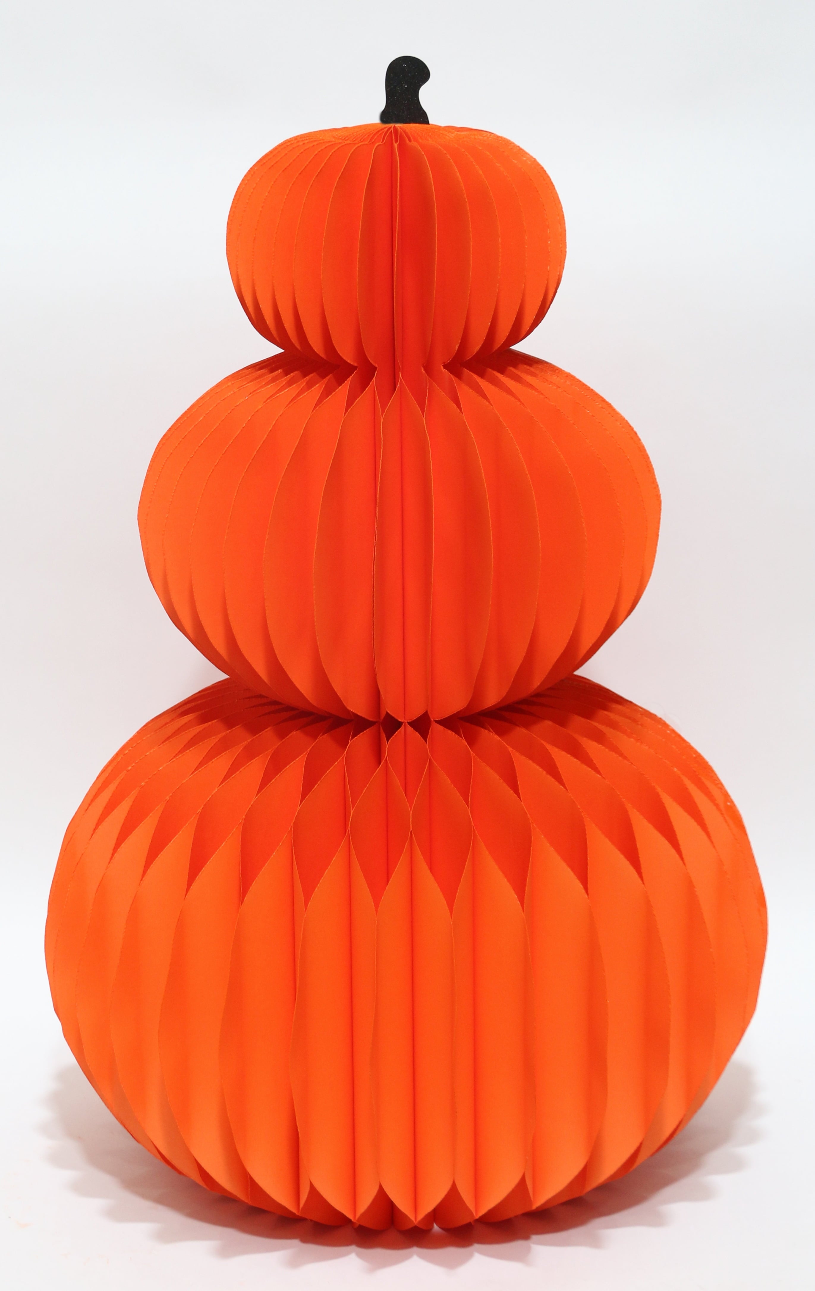 35-Inch Honeycomb Centerpiece Stacked Pumpkin for Seasonal Decor