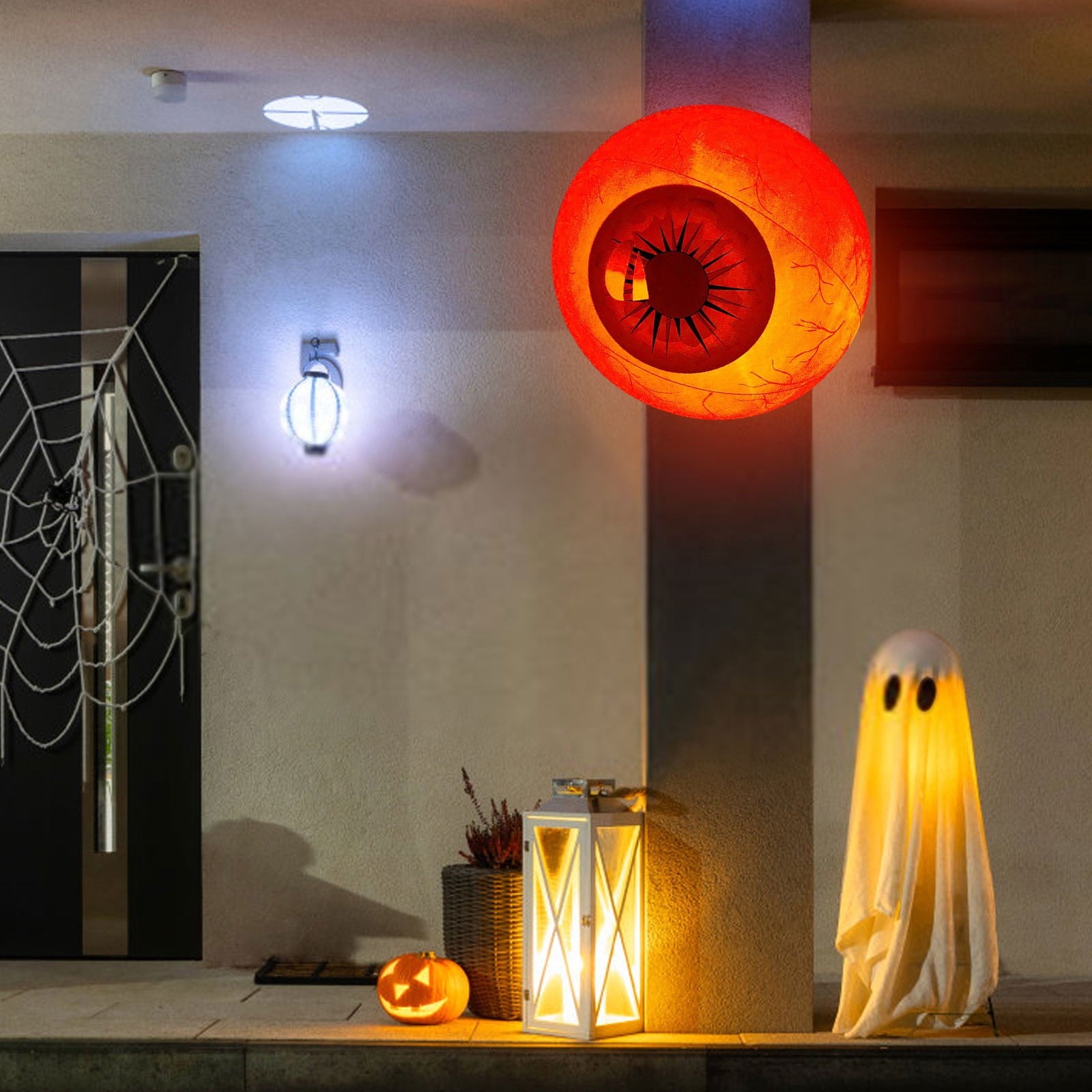 Kdkad Halloween Inflatables Large Set of Eyes Decoration, 23.6 Inch Large LED Glowing Eyes Inflatable Set, Blow Ups Eyes for Yard Horror Parties & Blow-Up Displays