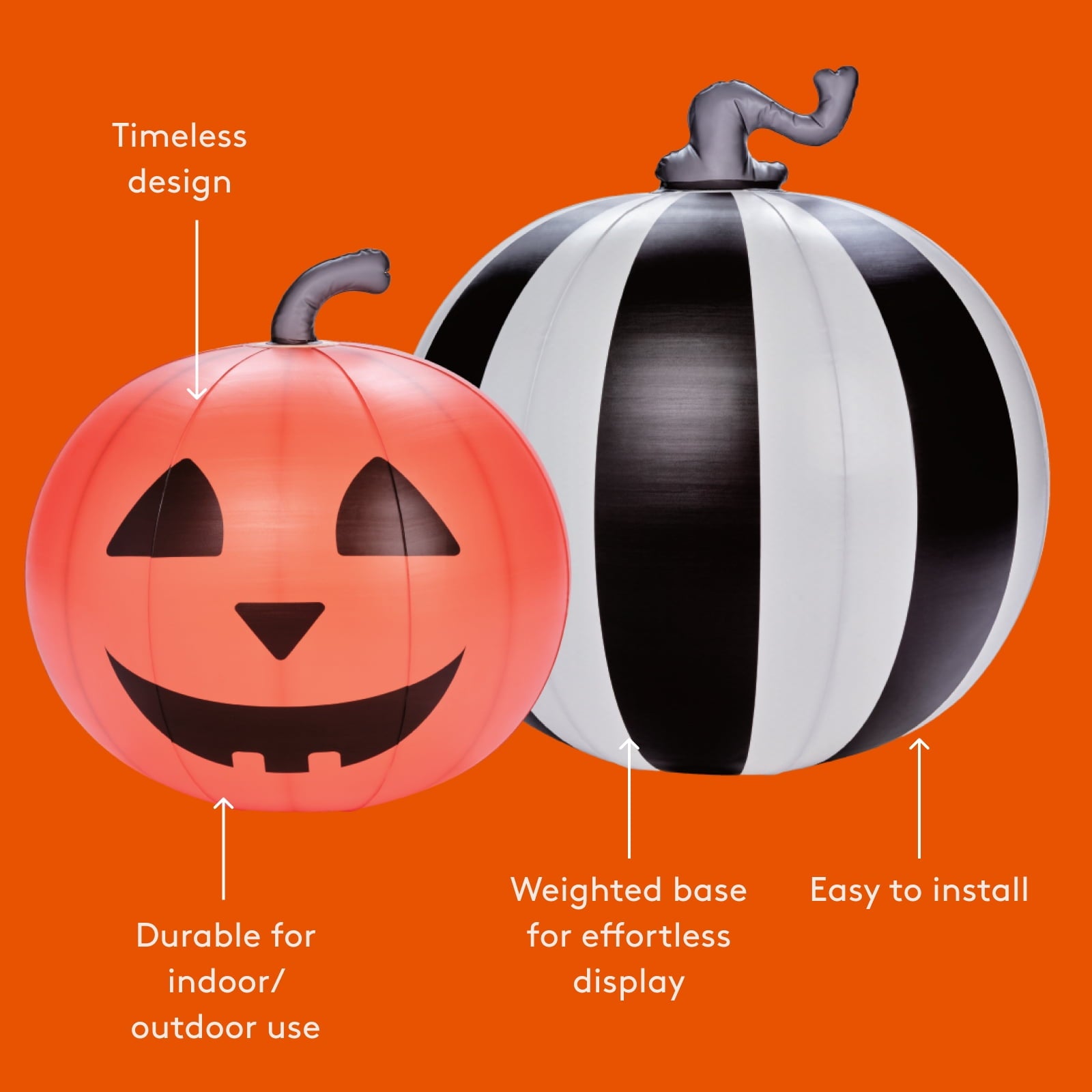 FUNBOY Inflatable Pumpkin Halloween Decorations Outdoor, 2-Pack