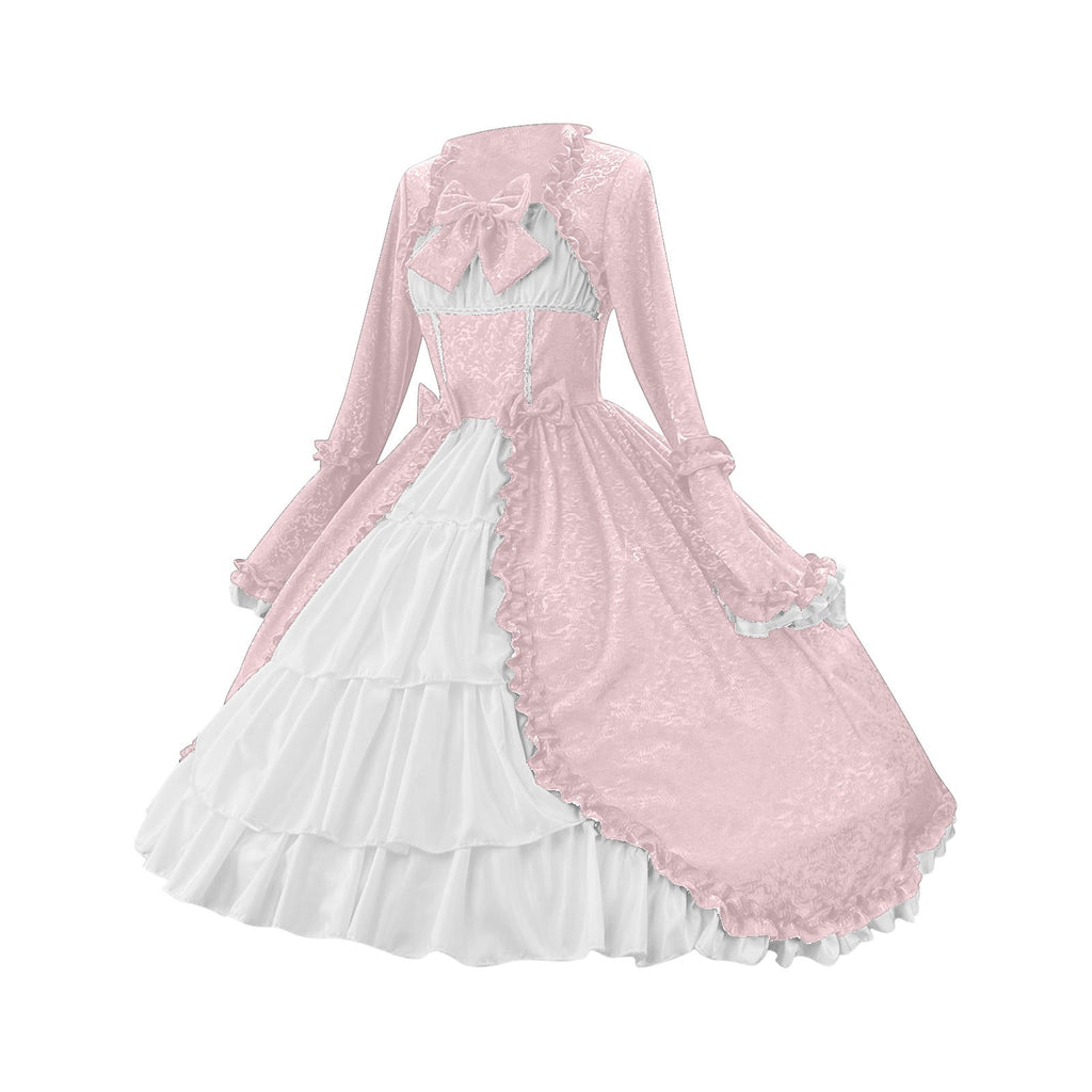 LYXSSBYX Maxi Dresses for Women Women's Long Sleeve Neck Dress Floor Length Cosplay Dress Plus Size Dress