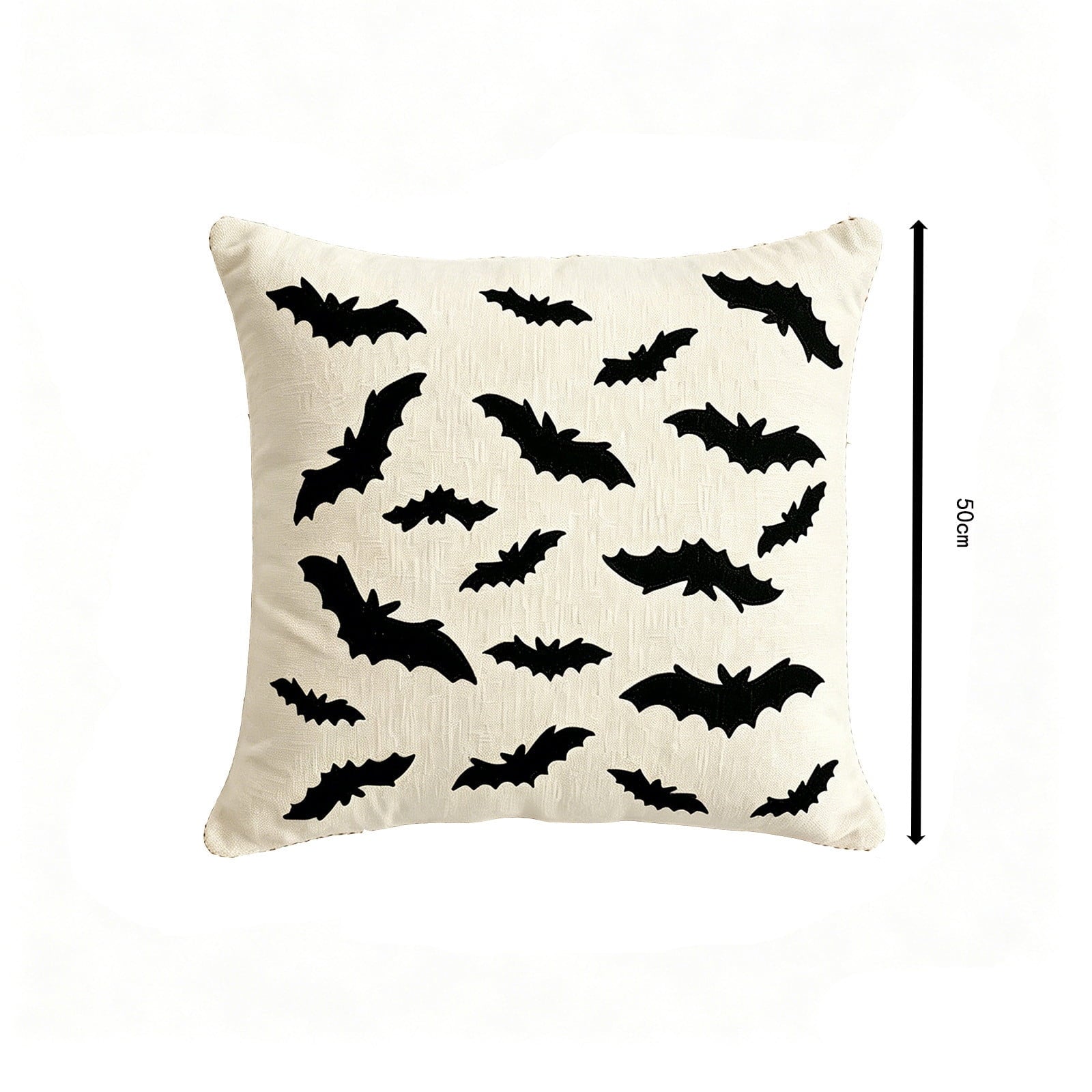 Yeciiwht Halloween Throw Pillow Cover – 18*18inch Embroidered Linen Cushion Case with Ghost, Mummy & Bat Designs, Invisible Zipper, Machine Washable