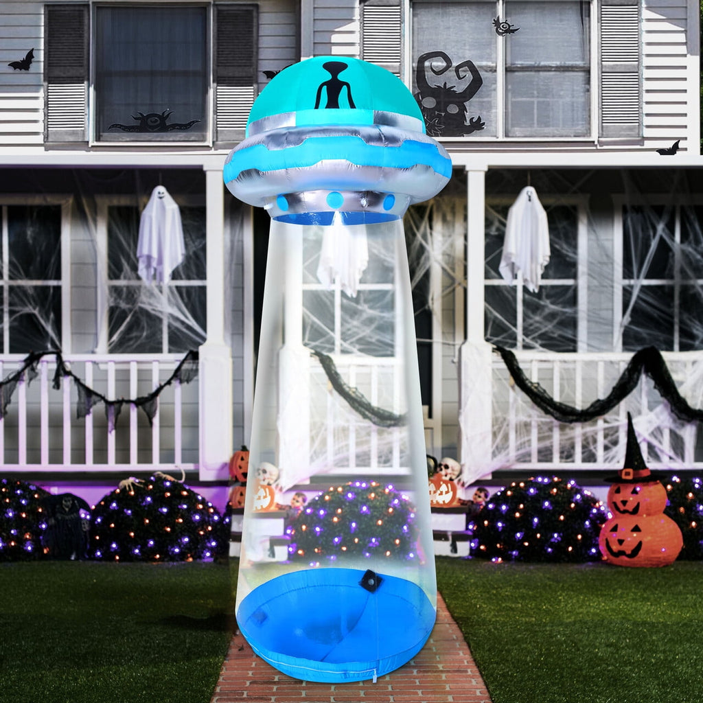 Joyfy 9 ft Halloween Inflatable Giant Alien Decoration with Built-in LEDs,Alien Halloween Decorations Outdoor Blow Up Yard Lawn Decoration