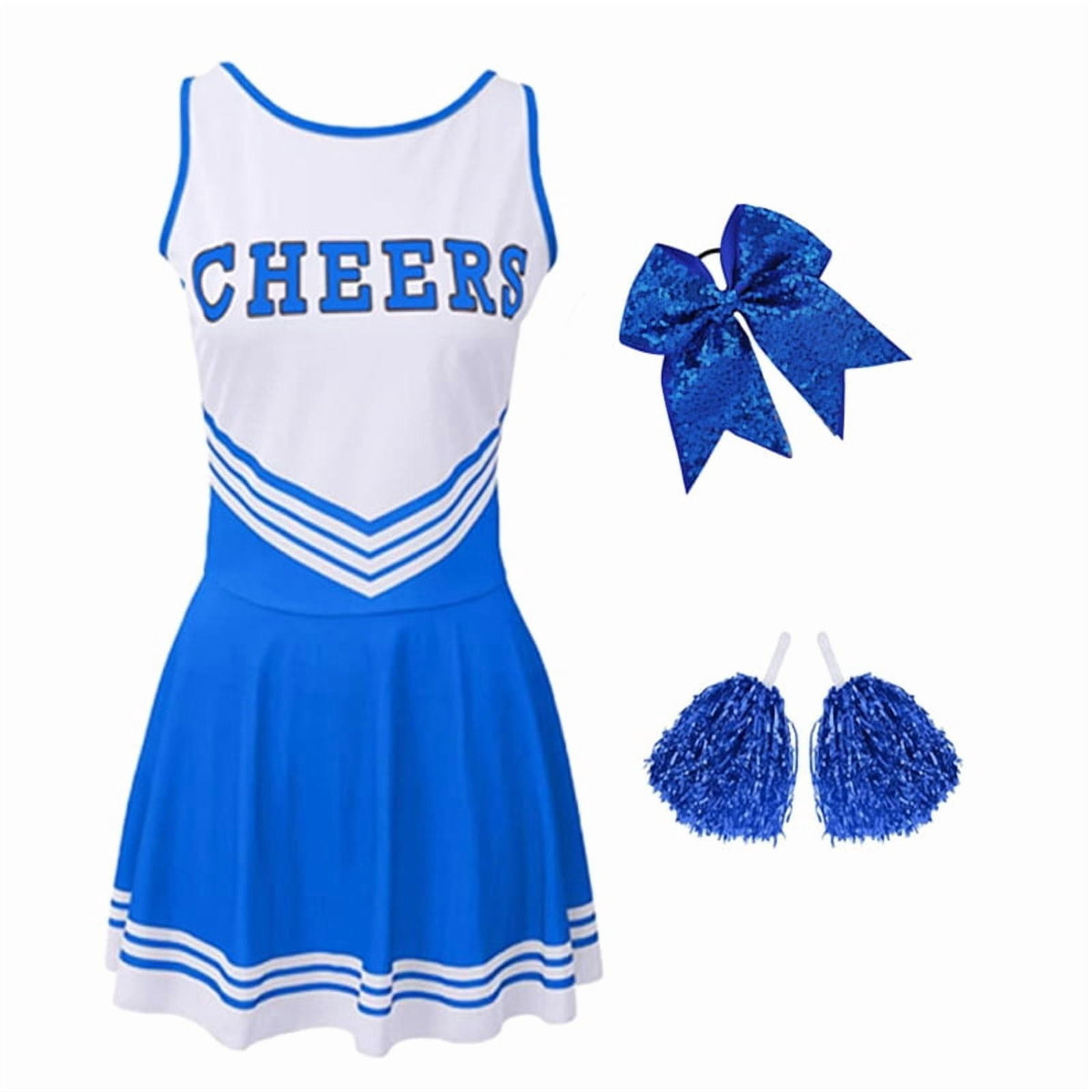 Green Girls Cheerleader Costume Outfit Set,Kids Sleeveless Cheerleading Uniform for Party Birthday Halloween