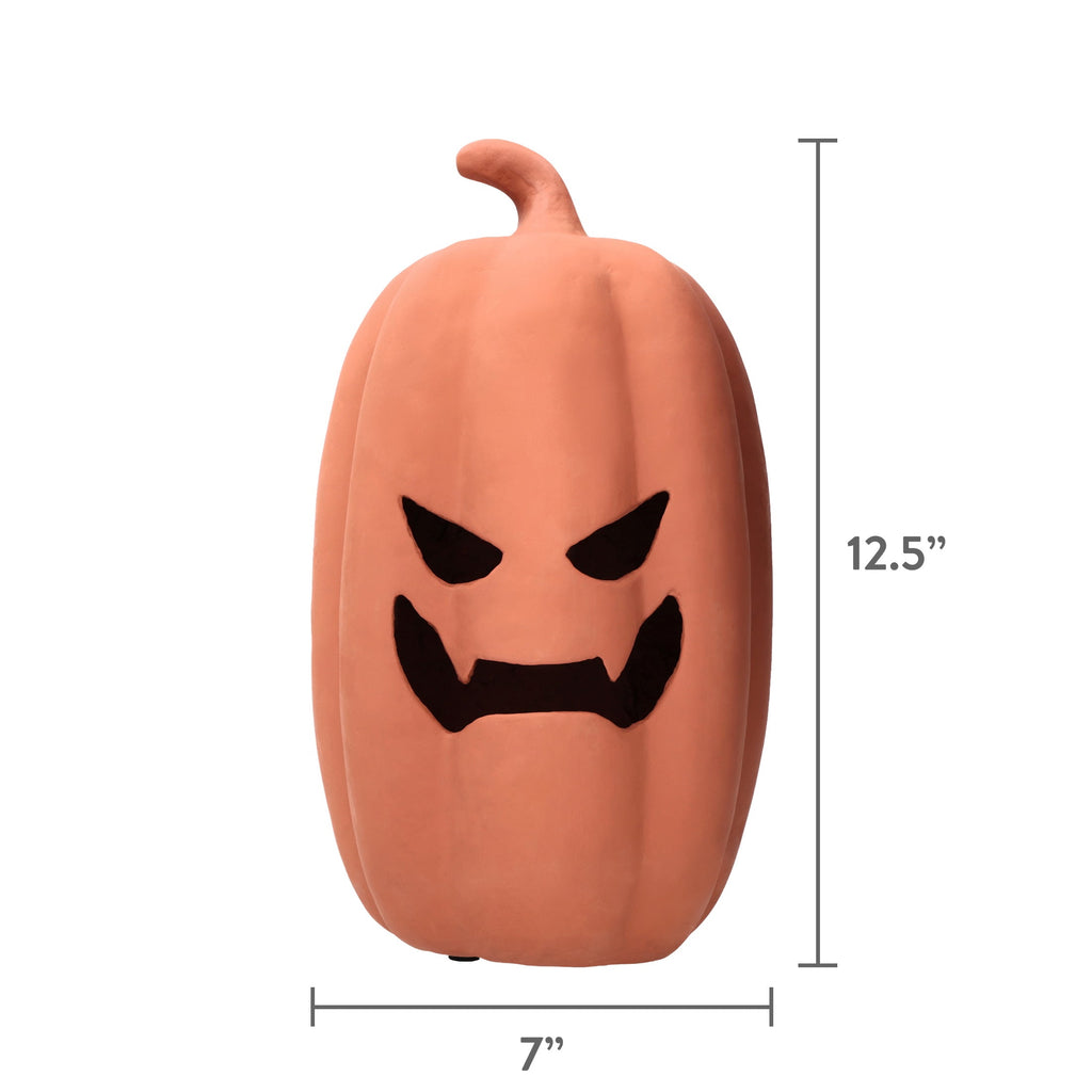 Paper Mache Jack-o'-Lantern Decoration, White, 12.5", Halloween by Way To Celebrate