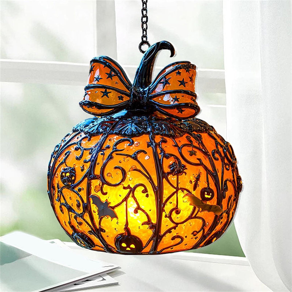 PPLoney Halloween Pumpkin Lantern Pendant - Durable Acrylic Decoration for Spooky Home Ambiance, Perfect for Halloween Parties and Outdoor Displays, Easy to Hang on Doors, Walls, or Trees