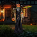 7ft Pumpkin Man Animated Animatronic Decoration Creepy Halloween w/ Pre-Recorded Screaming Ktaxon