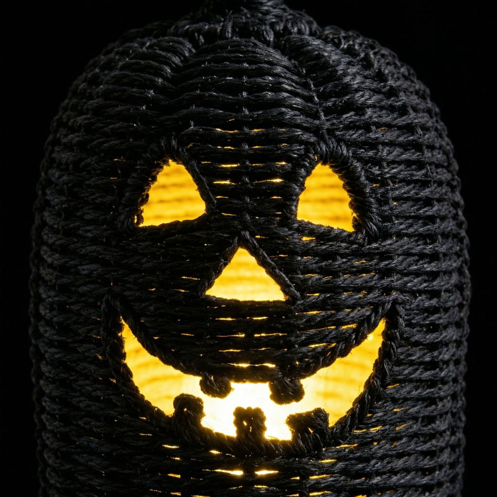 2026 Halloween Black Woven Seagrass Pumpkin Storage Basket with Lid, Fall Indoor Home Decorations for Halloween Party Home Halloween Decor, 10.2 inch