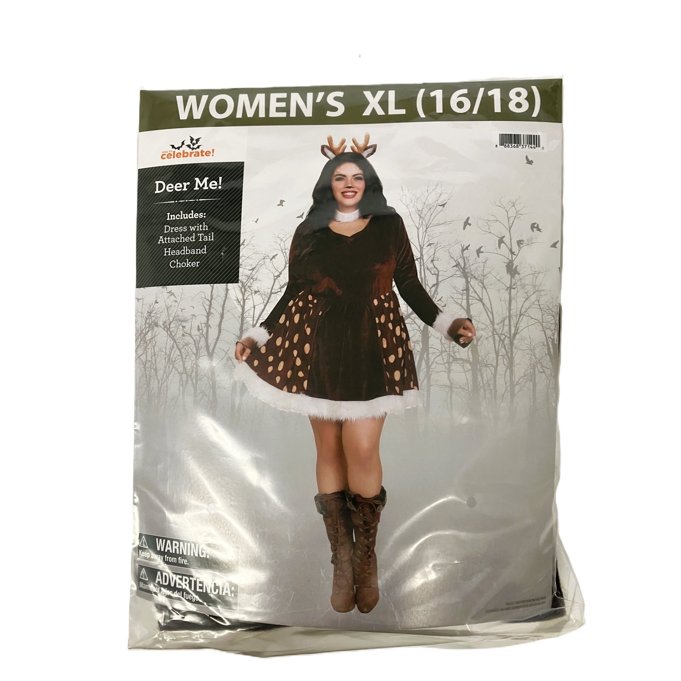 Deer Me! Halloween Costume for Adults, Women's Size 2X (20/22W), by Way to Celebrate