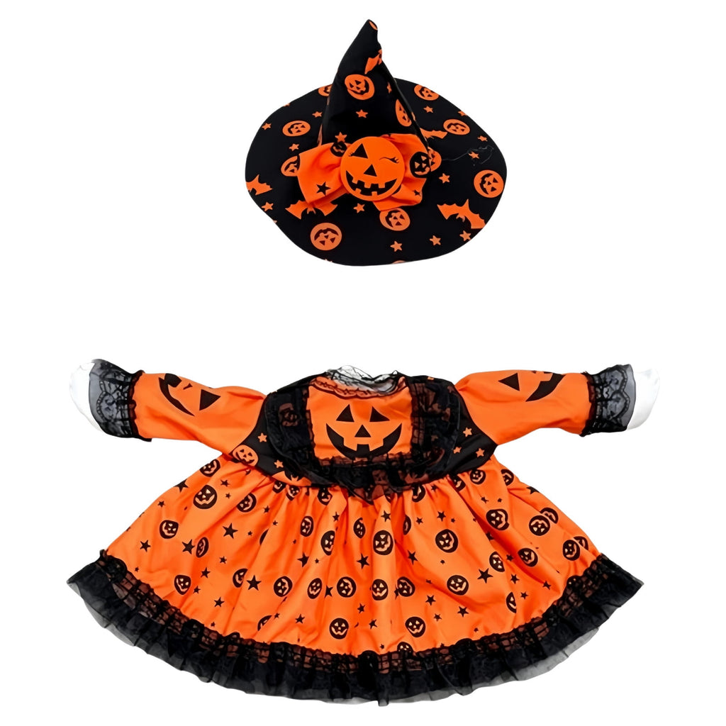 Thanksgiving Harvest Outfit for 23" Porch Goose, Goose Fall Theme Dress in White&Orange with Headwear Fall Harvest Decor for 23" Goose Outdoor Patio Yard Lawn Decoration