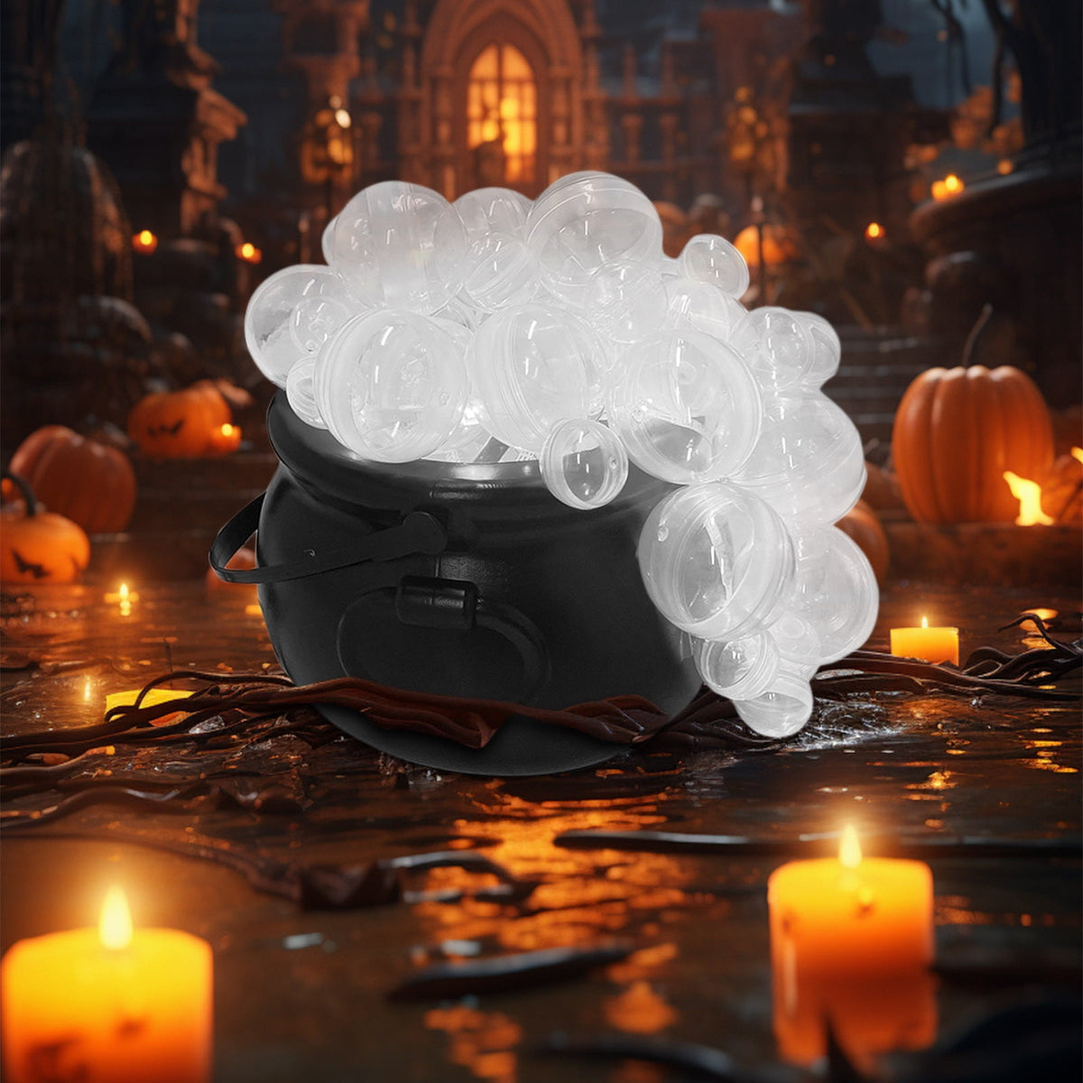 Muecwrye Halloween Decorations Outdoor, Halloween Clearance! Halloween Witches Cauldron with Lights, DIY Bubbling Cauldron Set Decor for Home Porch Outside, Halloween Party Supplies( Without Tripod)