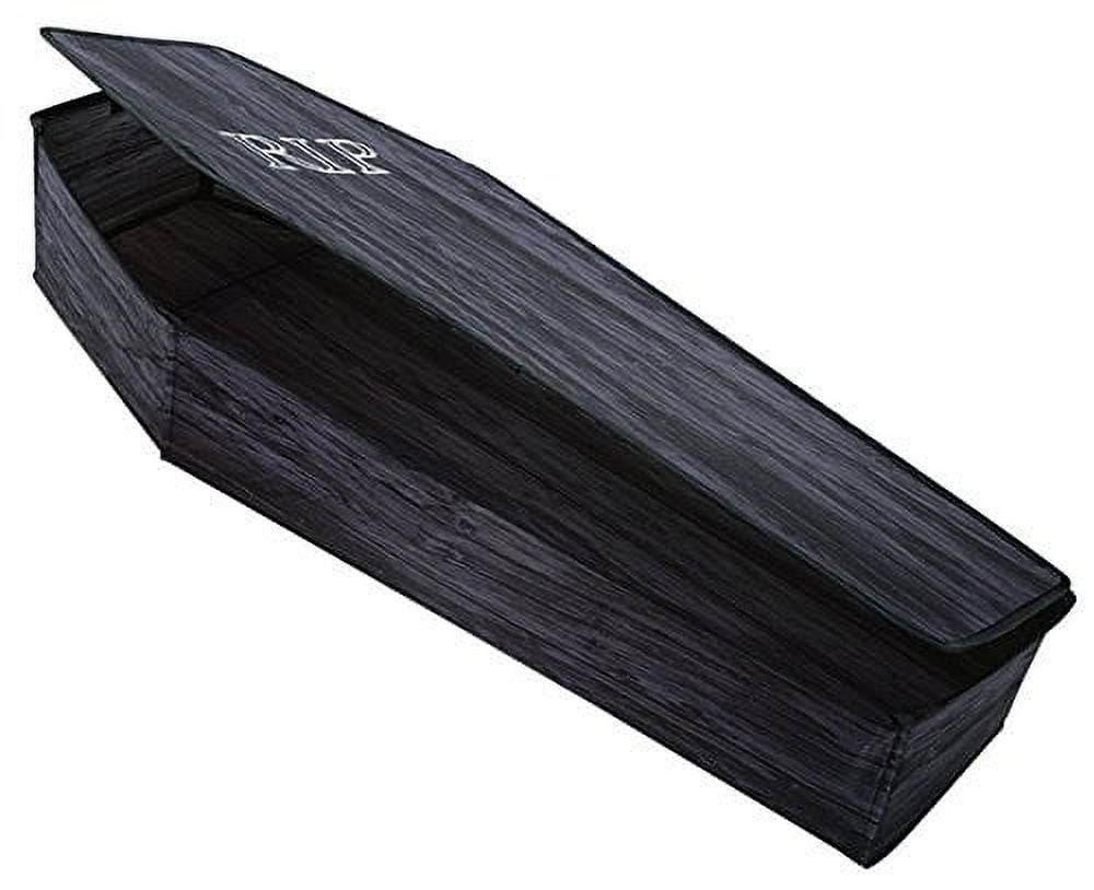 Seasonal Visions Wooden-Look Coffin with Lid Halloween Decoration - 60 in x 24 in x 10 in