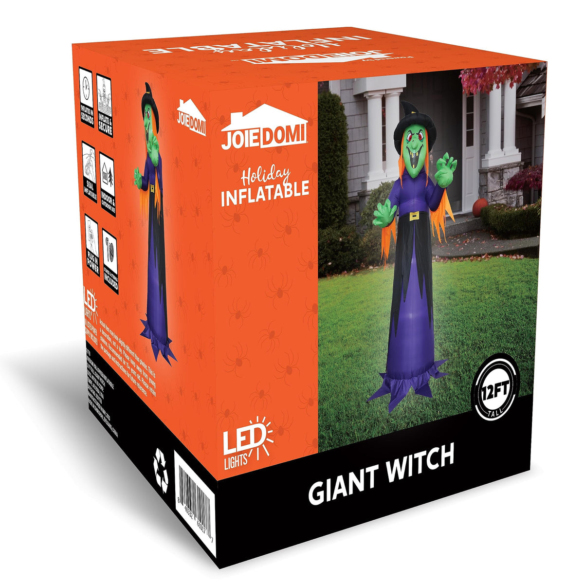 Joyfy 12 FT Halloween Inflatable Giant Grim Reaper Decoration with Built-in LEDs,Grim Reaper with Scythe Halloween Decorations Outdoor Blow Up Yard Lawn Decoration