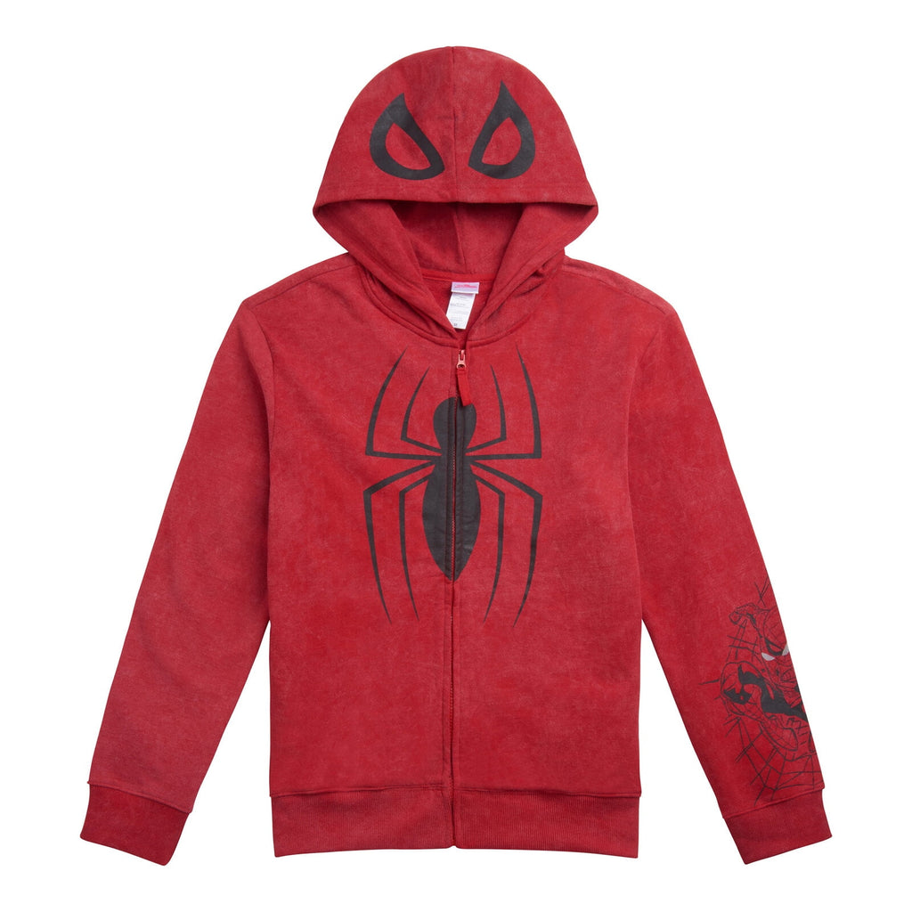 Marvel Spider-Man Little Boys' Cosplay Fleece Zip-Up Hoodie Miles Morales Black