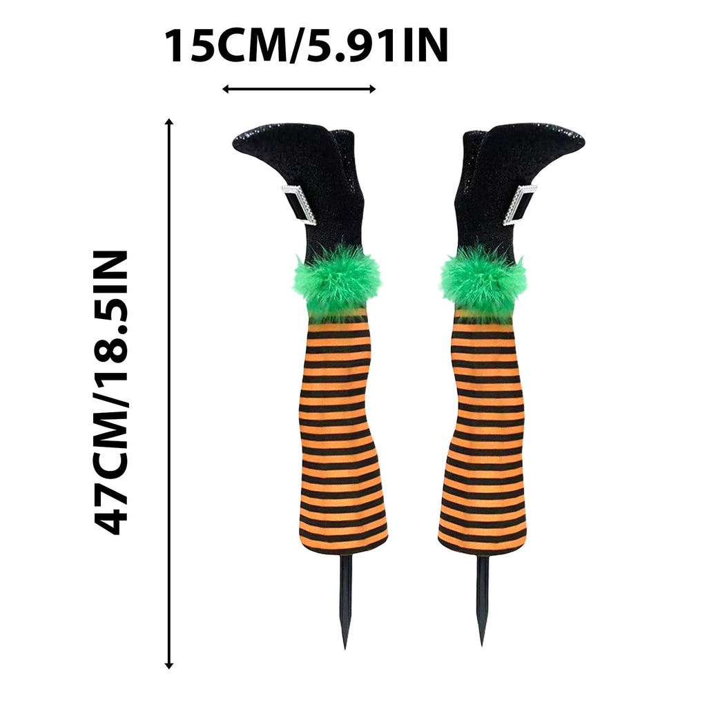 Halloween Decorations Outdoor Witch Legs Yard Stakes, 18.5" Witch Halloween Graveyard Lawn, Yard, Prop and Patio Decorations
