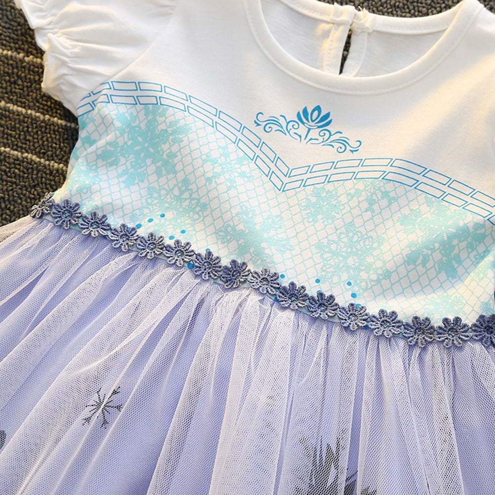WIBACKER 1-6T Toddler Kid Baby Girls Fancy Party Puff Sleeve Princess Dress Cosplay Costume Dress Up