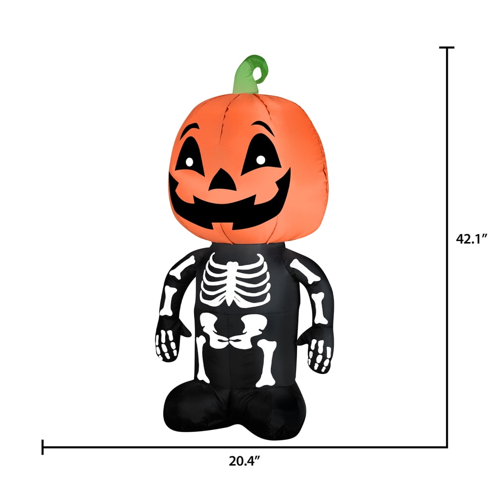 Airblown Inflatables Halloween Pumpkin Boy Skeleton