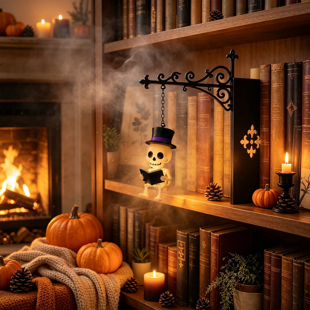 Halloween Ghost Library Lantern Decorative Bookshelf Lighting, Reading Book Shelf Lights for Study Reading Corner Home Library Gift for Book Lovers Bookworms