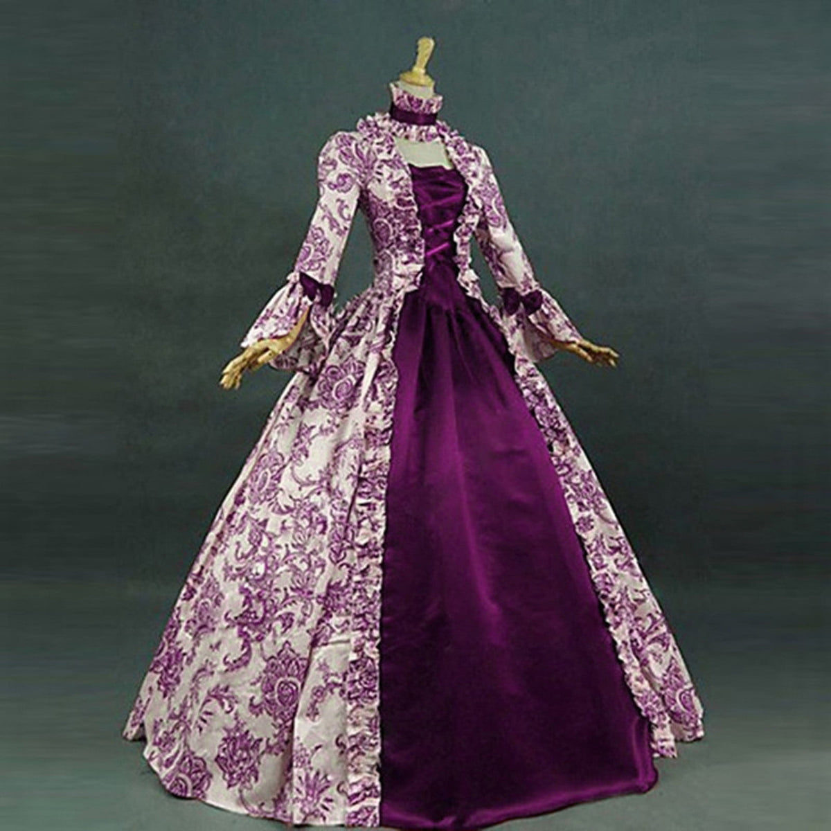 DDAPJ pyju Medieval Dress for Women Evening Masquerade Ball Gowns Vintage 1700S Victorian Renaissance Costume Green XXXXXL