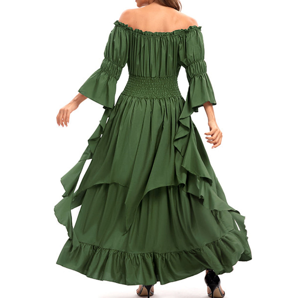 LYXSSBYX Maxi Dresses for Women Women's Long Sleeve Neck Dress Floor Length Cosplay Dress Plus Size Dress
