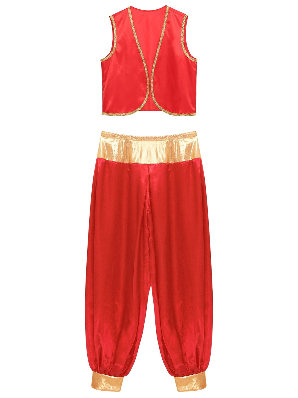 iiniim Mens Arabian Prince Costume Open Front Vest with Pants Halloween Show Fancy Dress up Outfit Royal Blue&Royal Blue S
