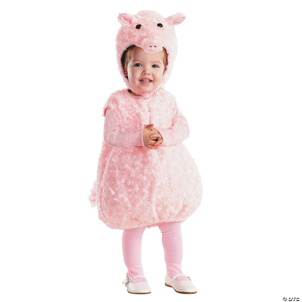 Underwraps Piglet Fancy-Dress Costume with Plush Swirl Fur for Toddlers, Sizes 2-4