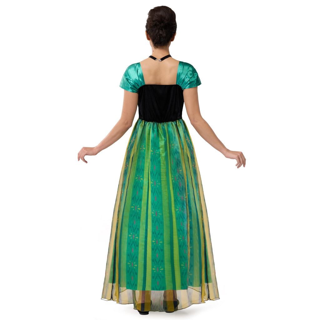 Joyfy Women Princess Costume, Green Dress Fairy for Halloween Costume Party Dress up Role Play M-XXL
