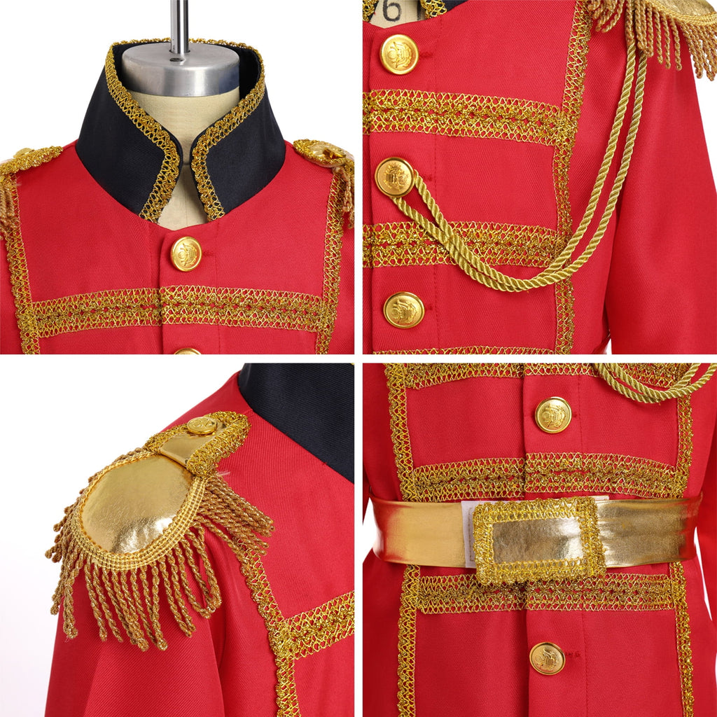 IBTOM CASTLE Boys Prince Charming Costume Halloween Cosplay Dress up Birthday Party Medieval Royal Prince Outfits for Toddler Child 3-4 Years Red 4pcs