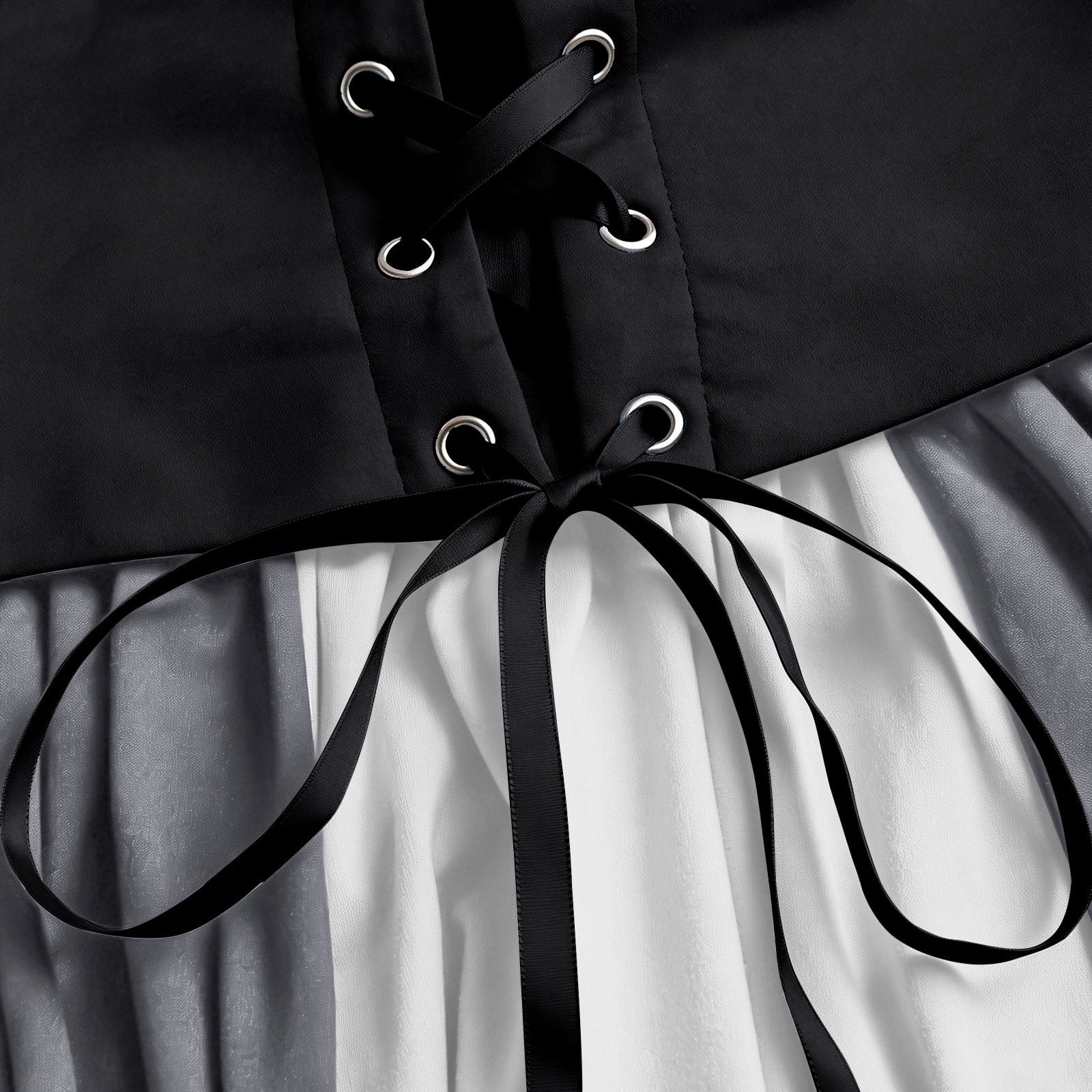 Gothic Dresses for Women Medieval Renaissance Halloween Costume Lace Up Corset High Low Ruffle Hem Square Neck Vintage Gown
