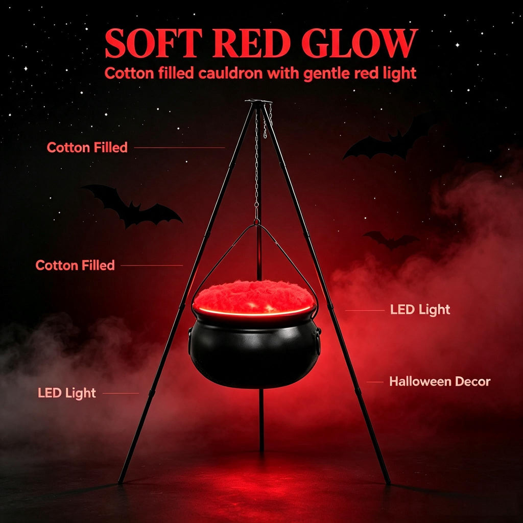 Muecwrye Halloween Decorations Outdoor, Halloween Clearance! Halloween Witches Cauldron with Lights, DIY Bubbling Cauldron Set Decor for Home Porch Outside, Halloween Party Supplies( Without Tripod)