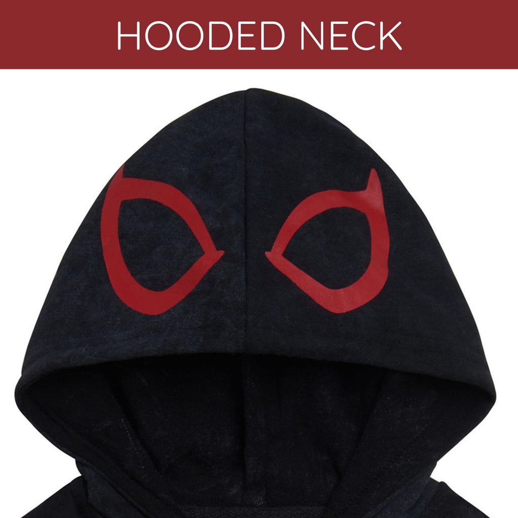 Marvel Spider-Man Little Boys' Cosplay Fleece Zip-Up Hoodie Miles Morales Black