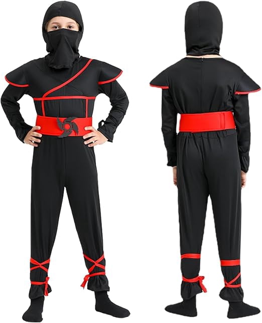 skyllc Ninja Costume Kids, Boys Ninja Costume with Accessories for Halloween Christmas Carnival Birthday Party,Size L