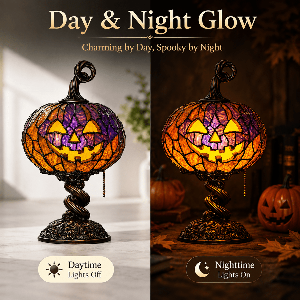 Diceymbol Halloween Decorations and Fall Decor, Halloween Venue Decoration Ghost Props LED Illuminated Ghost Decorations for Tabletop, Mantel, Shelf Indoor Outdoor 9.05 inch