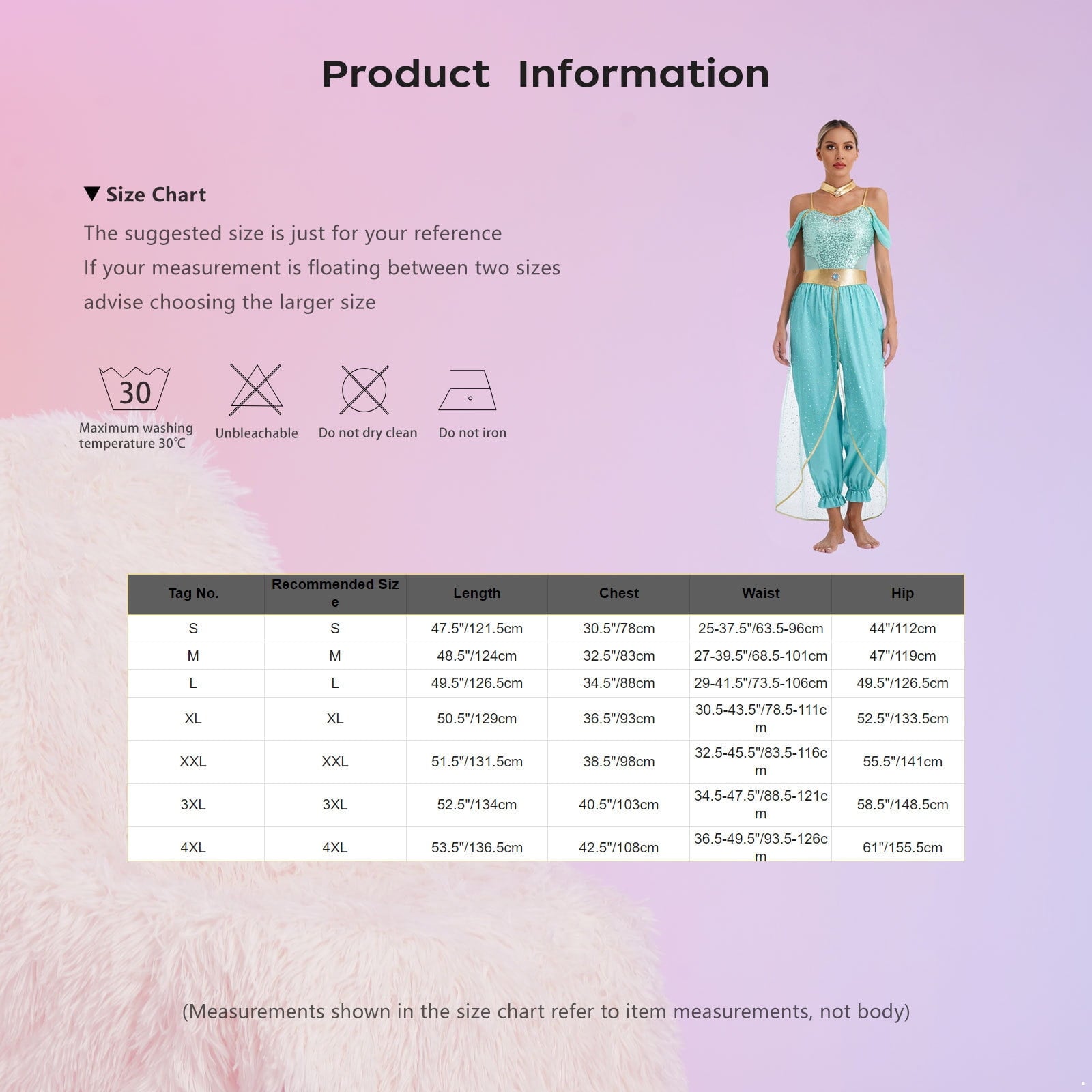 YiZYiF Women's Arabian Princess Dance Costume Halloween Party Fancy Dress Shiny Belly Dance Jumpsuit Turquoise B M