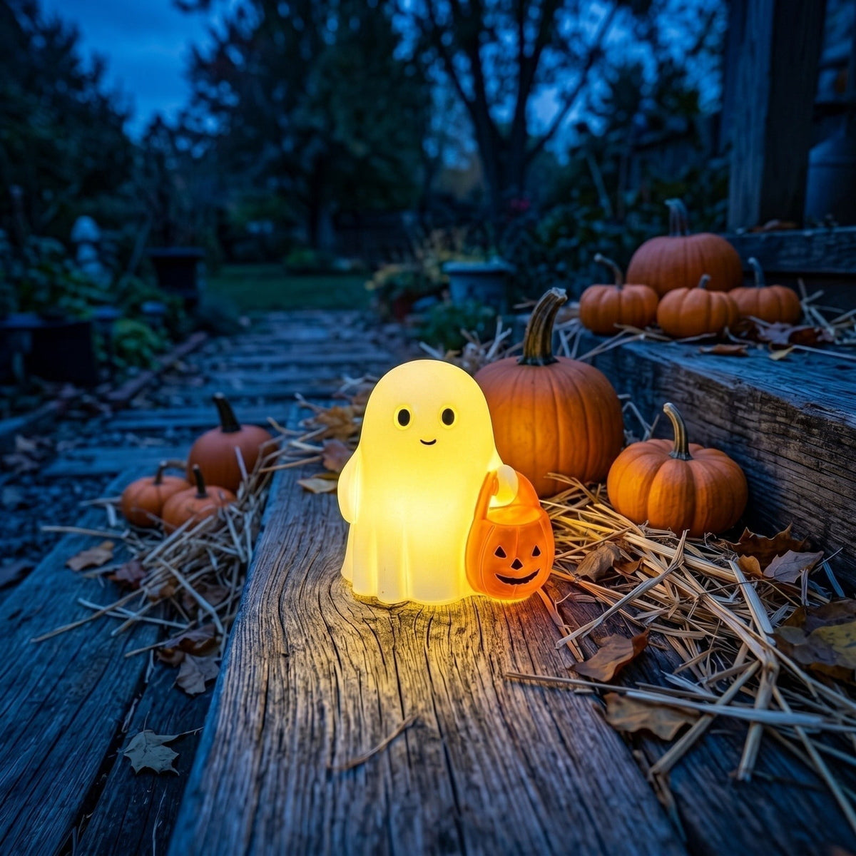 Halloween Decorations, Ghost Resin Crafts Ornaments, Alloween Decoration for Porch Yard Patio Indoor Decor Fall Autumn Home Shelf Mantel Ornament