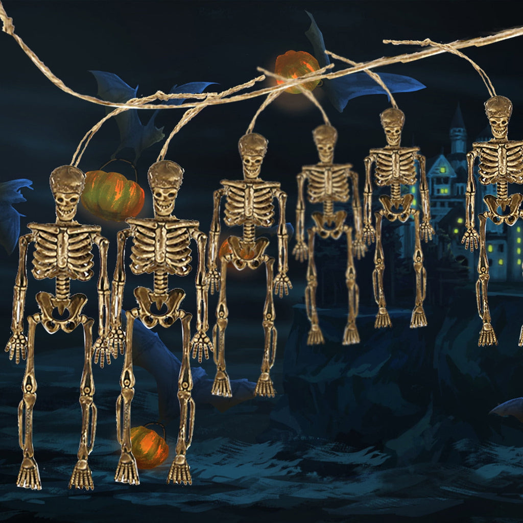 Darzheoy 8 Pack Halloween Skeleton Decorations, Halloween Skeleton with Movable Posable Joints, Skeleton for Yard Garden Props Decor