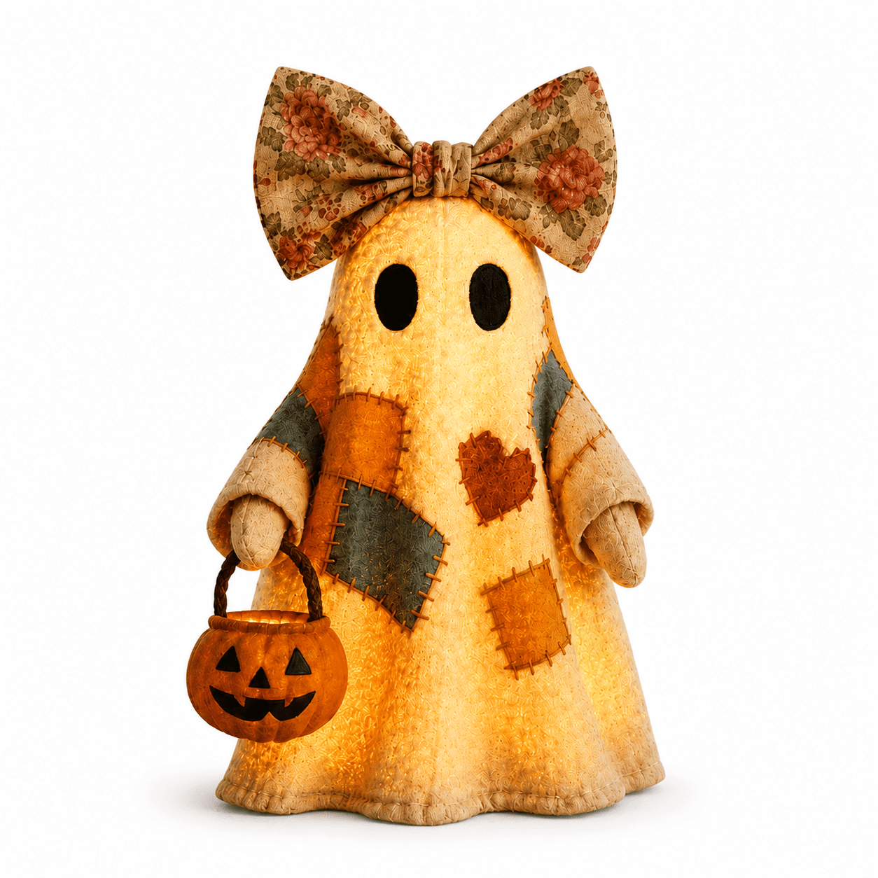 Diceymbol Halloween Decorations and Fall Decor, Halloween Venue Decoration Ghost Props LED Illuminated Ghost Decorations for Tabletop, Mantel, Shelf Indoor Outdoor 9.05 inch