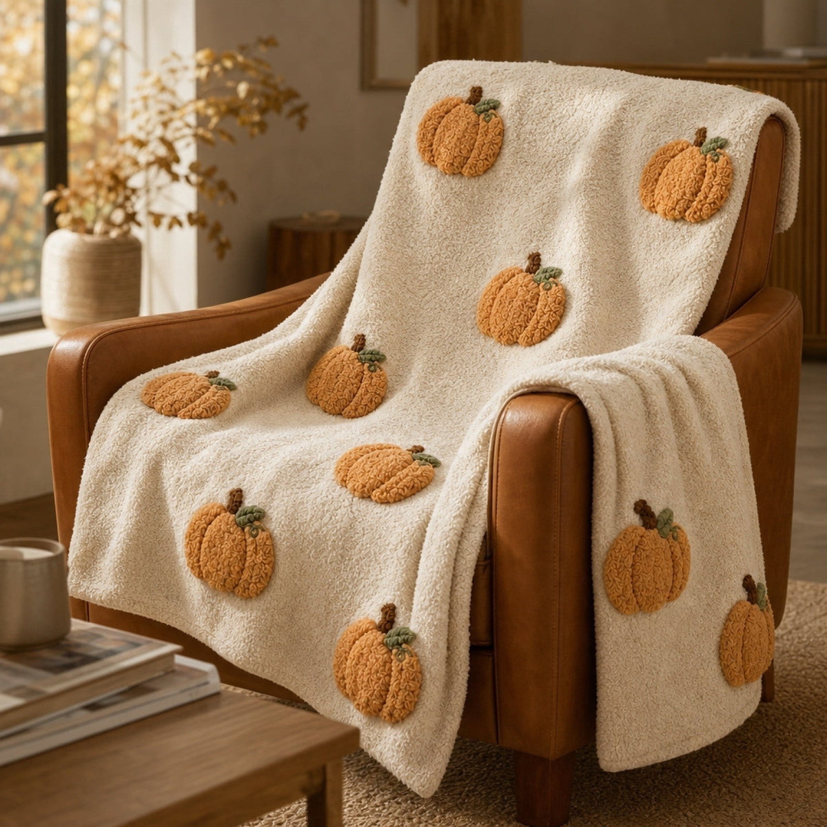 Guvpev Halloween Flannel Throw Blanket, 39.4" x 27.6" Soft Plush 3D Pumpkin Printed Decorative Blanket for Couch, Bed, Travel, Living Room, Cozy Fall Holiday Home Accent