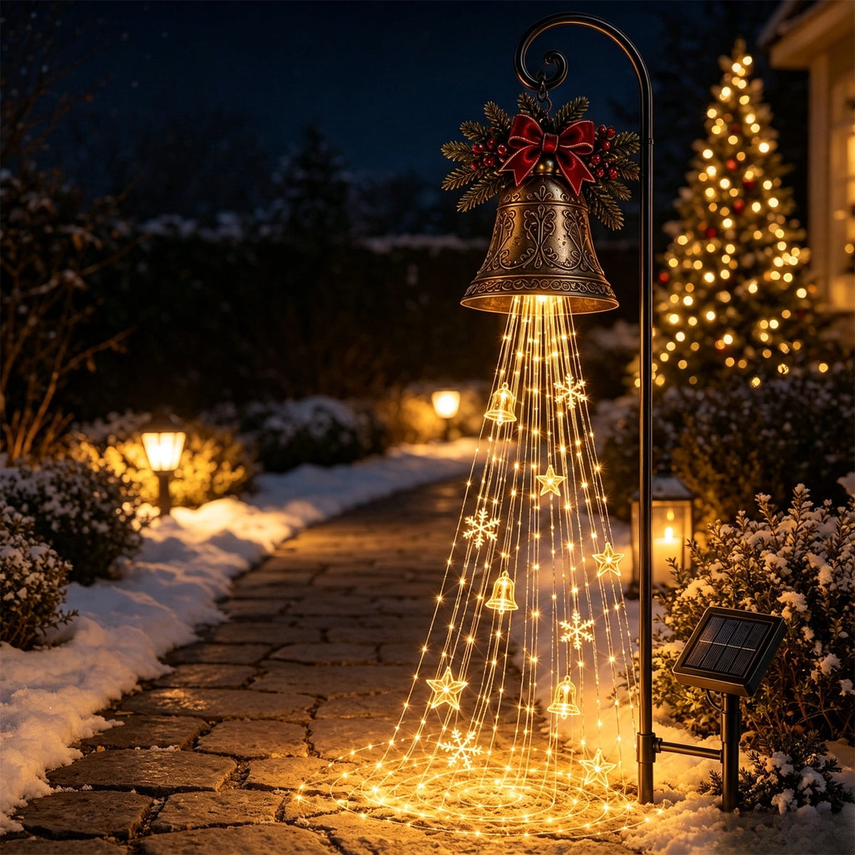 Halloween Witch Cauldron Garden Stake Lights, 2.7Ft LED Color Waterfall-Style Light Flow Flying Witch Garden Stake, Waterproof Weather Resistant Projector Lights for Outdoor Yard, Lawn, Pathway